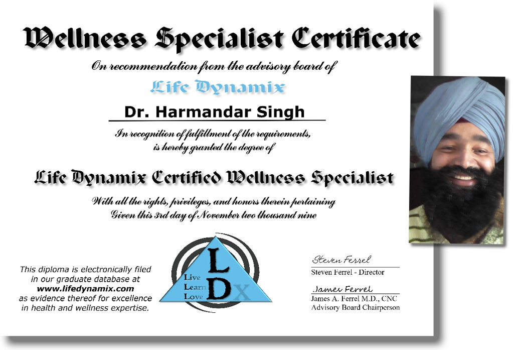 Harmandar Singh – Certified Wellness Specialist