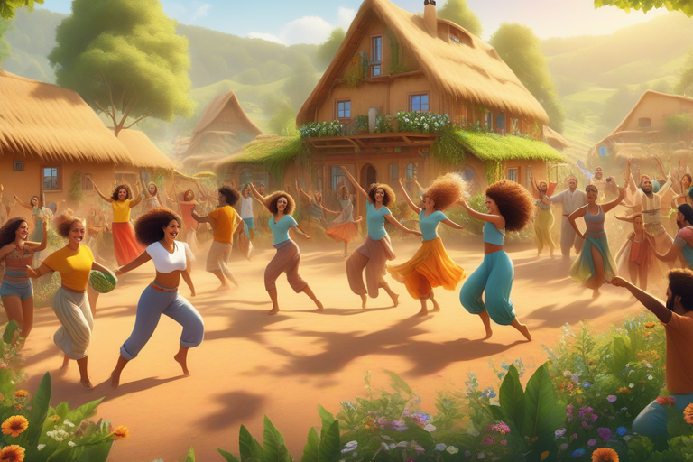 thriving-eco-village-with-happy-people-dancing