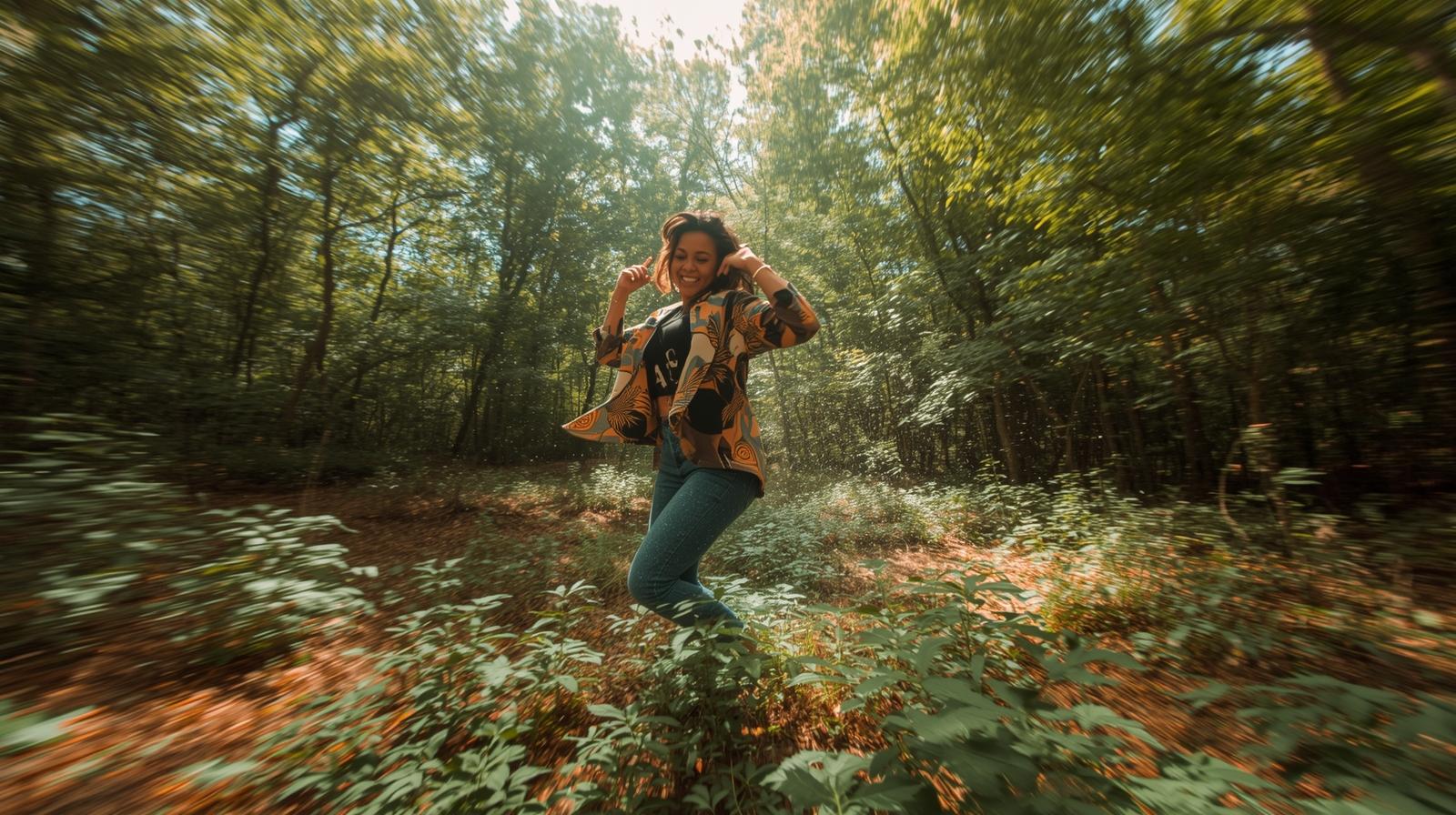 move your body dancing out in the woods with a dj